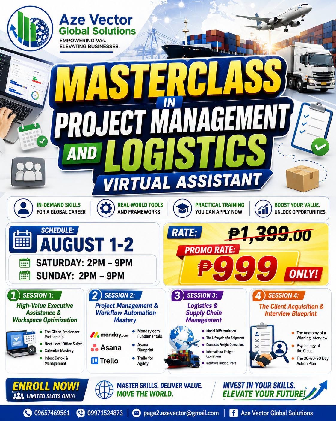 Masterclass in Project Management and Logistics Virtual Assistant